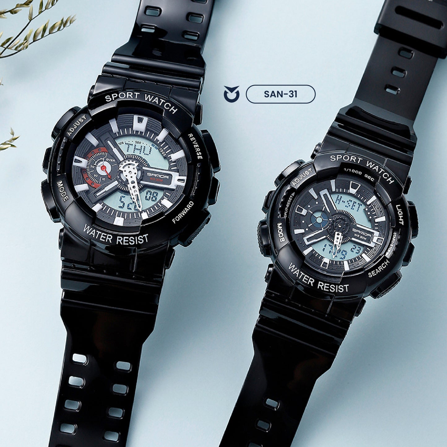 RELOJ SANDA BLACK & GRAY GLOSS SPORT | SAN-31