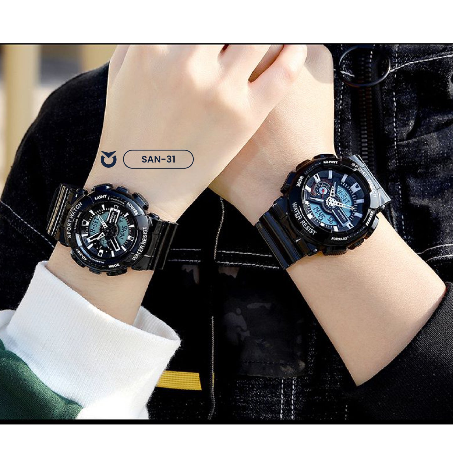 RELOJ SANDA BLACK & GRAY GLOSS SPORT | SAN-31