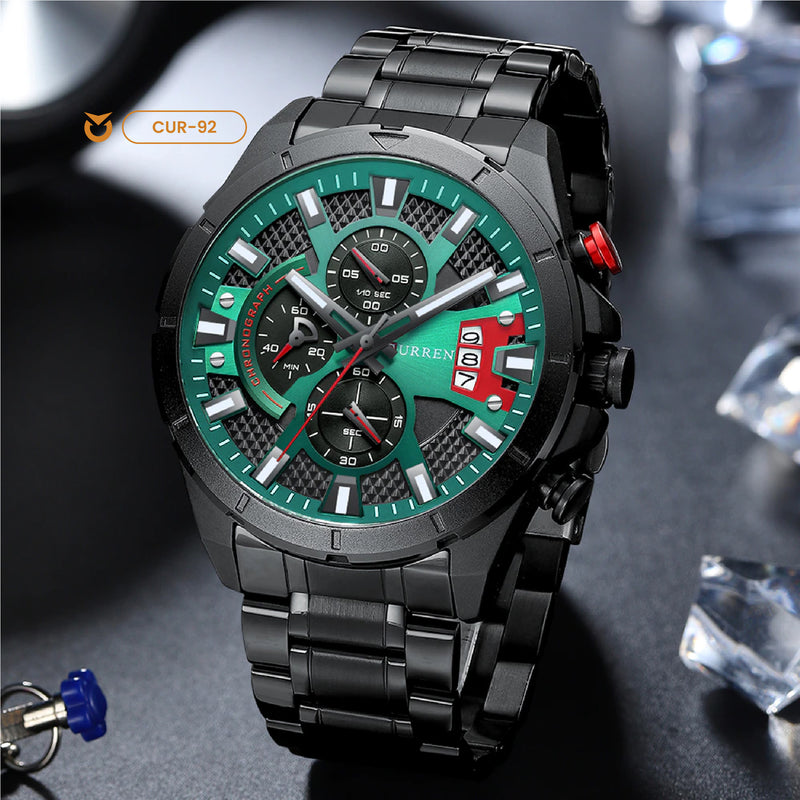 RELOJ CURREN BLACK AND GREEN | SKU: CUR-92