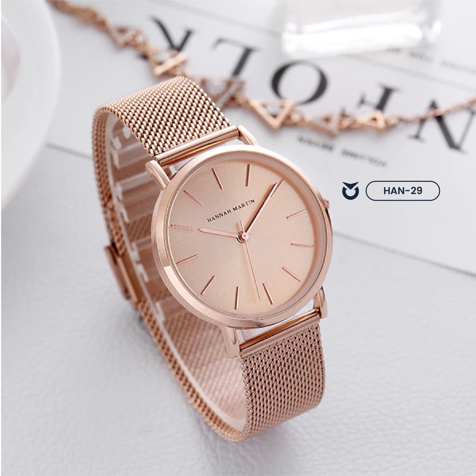 RELOJ HANNAH MARTIN MATE ROSA CLASSY | SKU: HAN-29