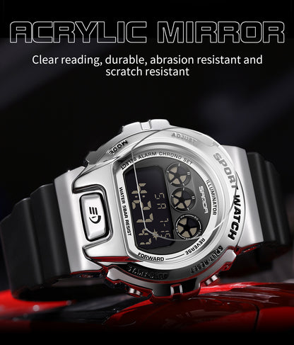 RELOJ SANDA BEZEL PLATEADO ESTILO G-SHOCK | SAN-93