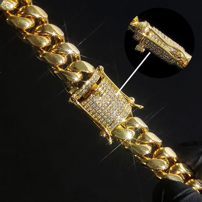 PACK COLLAR + BRAZALETE:  GOLD CURB MIAMI