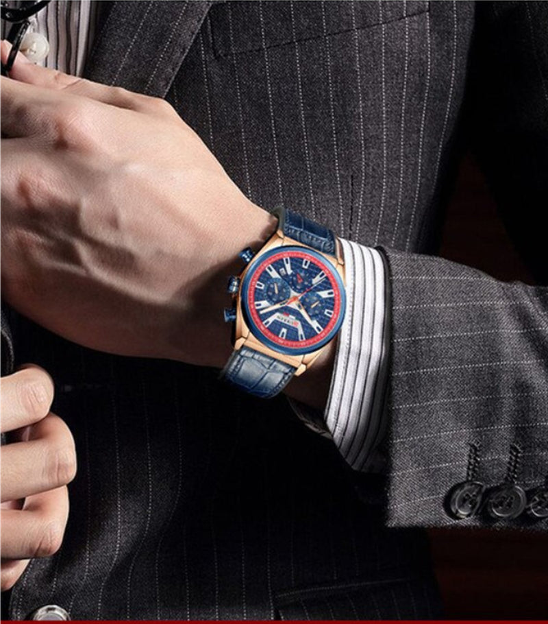 RELOJ CURREN ELEGANTE AZUL CUERO | SKU: CUR-80