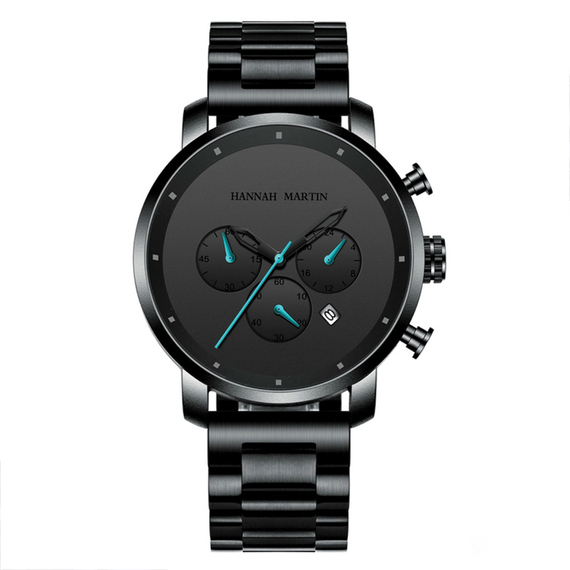 RELOJ HANNAH MARTIN - NEGRO TURQUESA | SKU: HAN-7